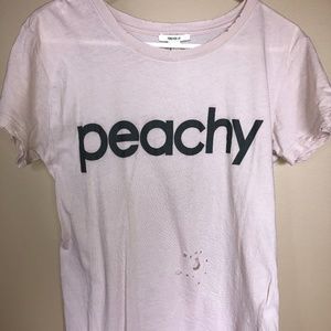 Forever 21 "Peachy" Shirt. Distressed Pink Small